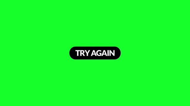 Animated try again text animation on transparent background in 4K animation with alpha channel text animation try again