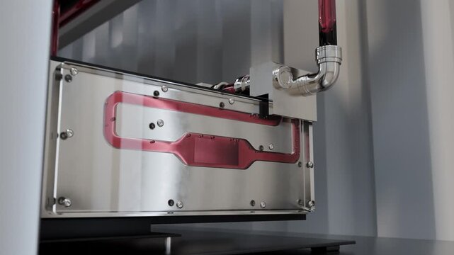 Red Coolant Flows Through Water Cooled GPUs in a Mining Shed