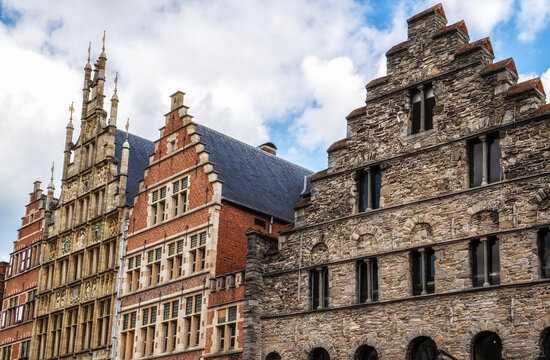 Traditional guild houses in the old town of Ghent, Belgium