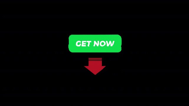 get now button with labeled download button with distortion broken texture visual effect. call to action asset