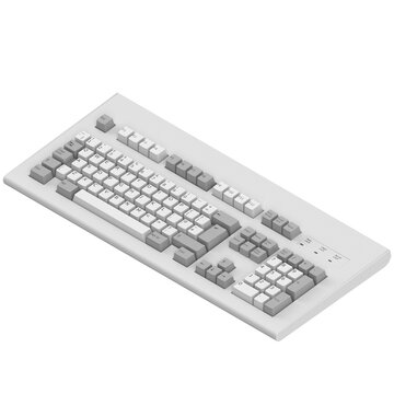 3D rendering illustration of a Vintage PC Keyboard