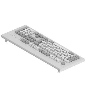 3D rendering illustration of a Vintage PC Keyboard