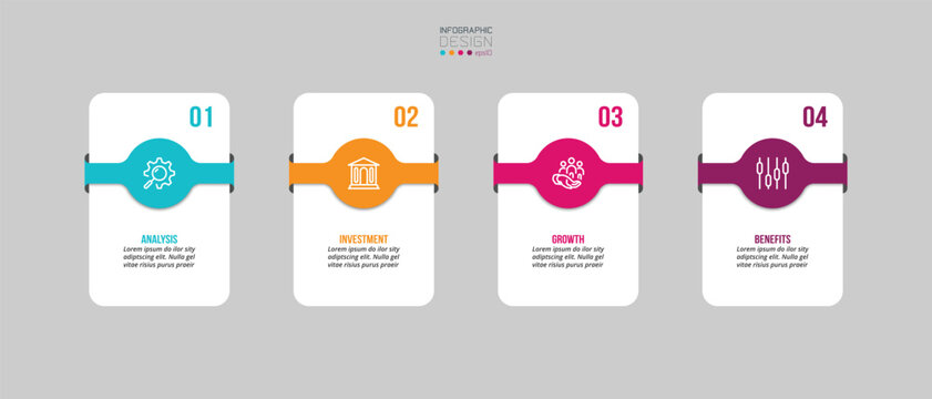 Infographic template design with show option for present information business