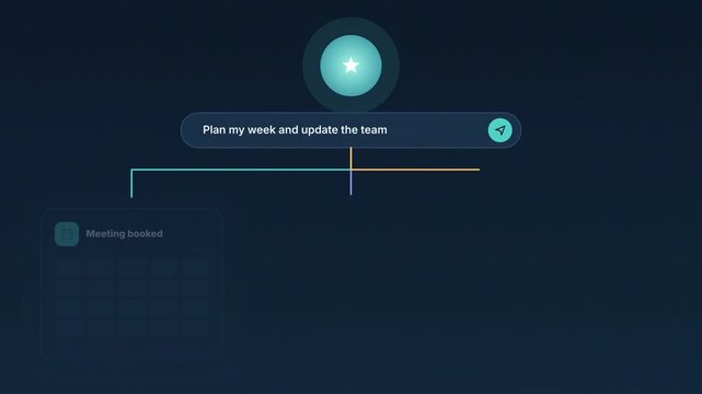 AI assistant turning a prompt into completed tasks concept for workflow automation and team productivity flat explainer animation