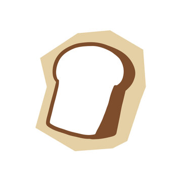 hand drawn doodle illustration a slice of bread vector
