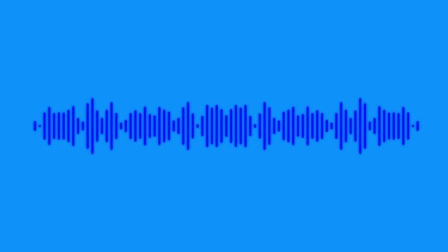 Nimated audio wave icon for voice recording spectrum, sound frequency equalizer, music player equalizer bar, podcast audio waveform, volume signal, acoustic rhythm and radio station loop animation. 4k