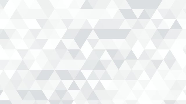 Abstract geometric triangle pattern background in light gray and white animated motion graphics