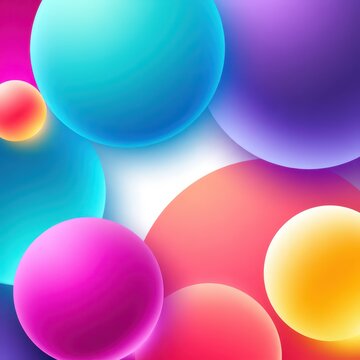 Vibrant Abstract Spheres in Multicolored Digital Art