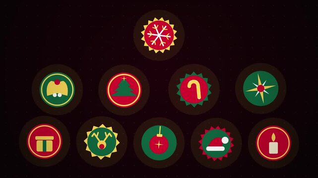Christmas luxury emblem badges gold label stamp collection 4K