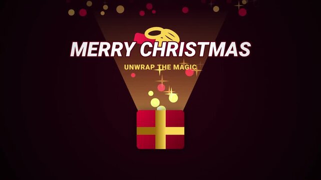 Christmas gift box explosion magic surprise reveal animation 4K
