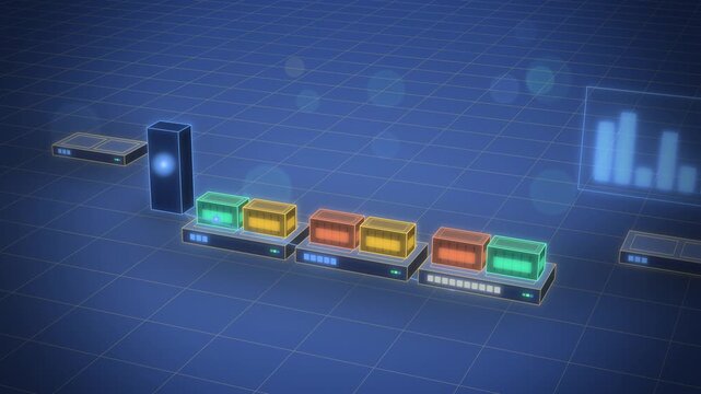 Load balancer distributing requests across containers wide scene