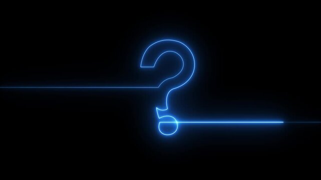 neon glowing loop Question mark sign Question mark icon asking icon animation.4k resolution abstract advice.