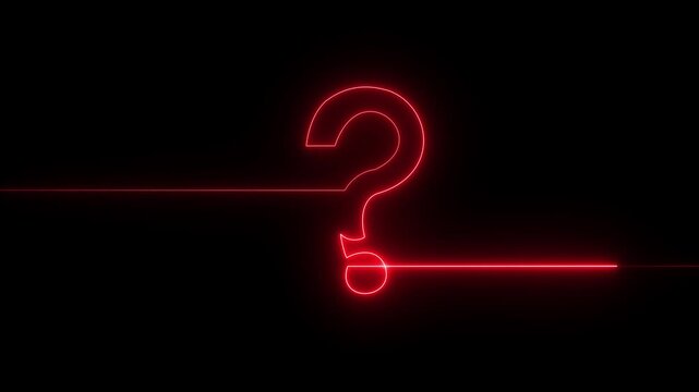 neon glowing loop Question mark sign Question mark icon asking icon animation.4k resolution abstract advice.