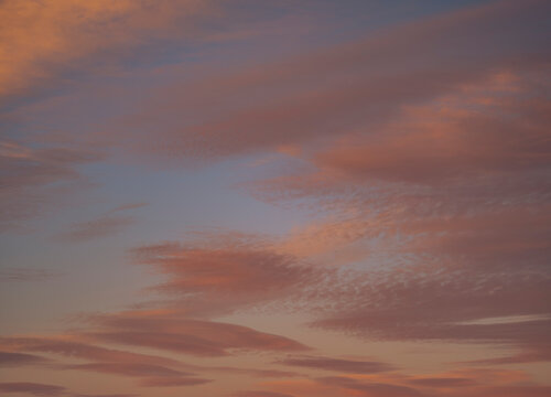 colorful sunset clouds in autumn time 