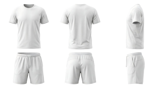 Minimalist white t-shirt and shorts set mockup for apparel branding and fashion design presentation