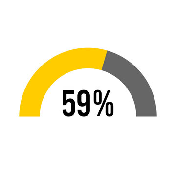 59% percent percentage half circle diagram meter ready-to-use for web design, user interface UI or infographic