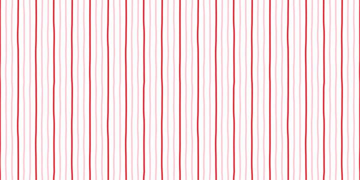 Hand drawn candy cane Christmas seamless pattern. Irregular stripes pink and red background. Watercolor print for wrapping paper, textile and texture. Festive peppermint candycane. Vector illustration
