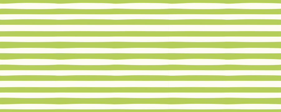 Organic green irregular striped seamless pattern. Hand drawn horizontal lines background. Watercolor spring or summer repeat print for wrapping paper, textile or texture. Vector illustration