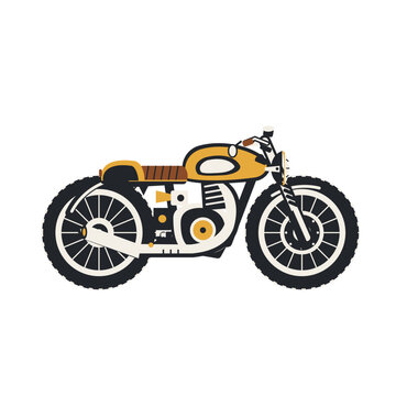 Vintage Motorcycle Vector Icon