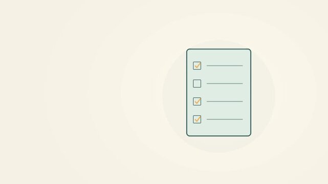 Animated checklist with sequential completion marks