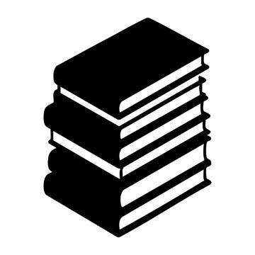 vector silhouette of a stack of books