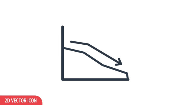Declining Graph Icon with Downward Arrow