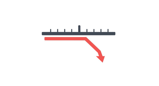 Declining Trend Arrow Icon, Financial Chart Downturn, Business Graph Decrease