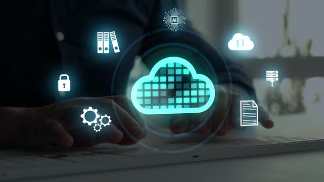 Cloud computing technology for secure data storage, file backup, online synchronization and reliable transfer of digital information across connected devices.