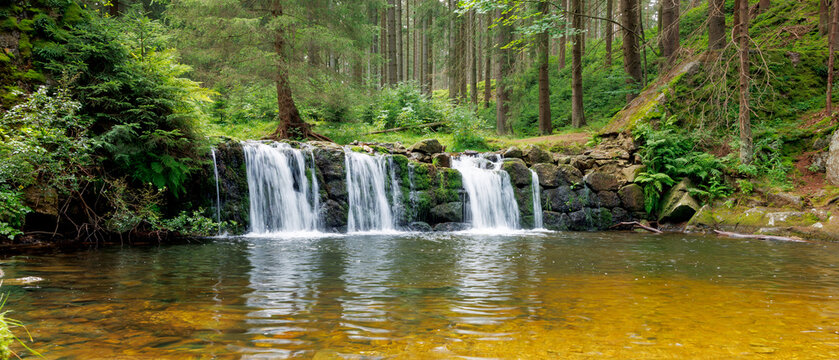 Kwisa Waterfall Near Swieradow Zdroj