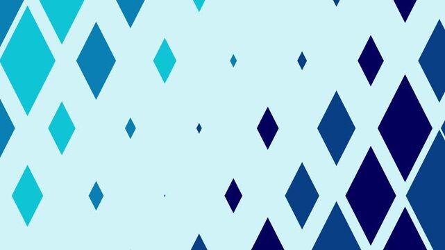 Blue diamond shapes create a dynamic geometric motion loop render.