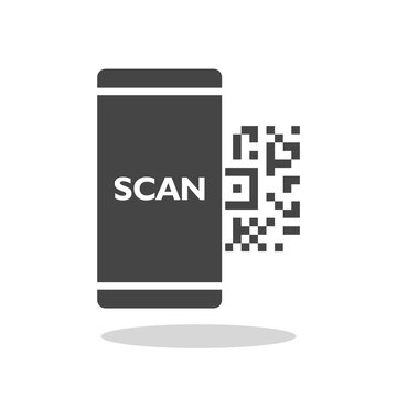 Scan qr code icon with shadow