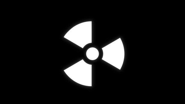 Radioactive Toxic Hazard Warning Symbol Continuous Loop Animation