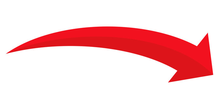red arrow illustration in flat style	
