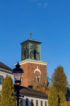 Nykoping, Sweden  The S:t Nicolai red brick Church on the Stora Torget in downtown.