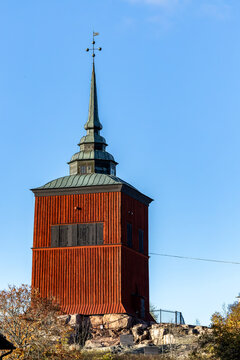 Nykoping, Sweden The wooden West Bell Tower from 1692 on Borgarberget in the downtown.