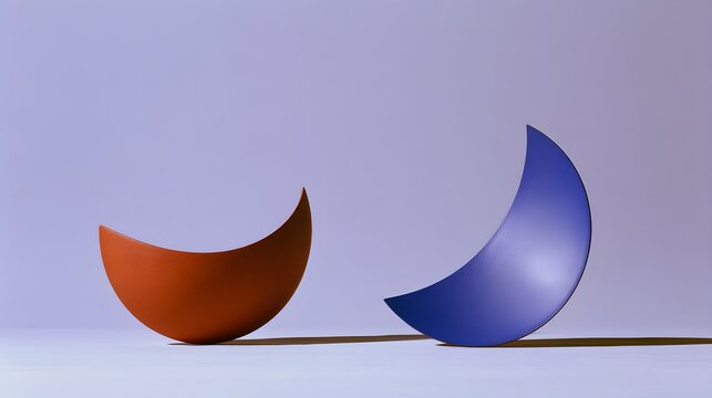Two crescent shapes in different colors