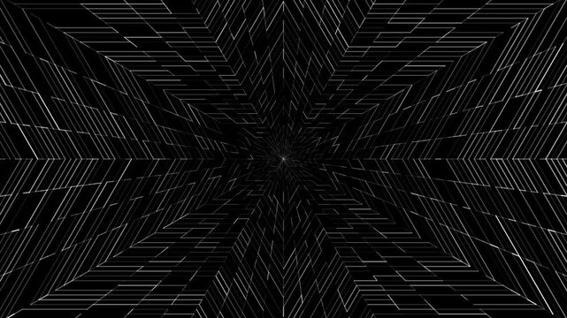 Abstract tunnel six point star geometry and emblem concept