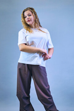 Studio portrait of a girl in casual clothing