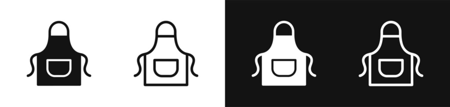 Chef kitchen apron cooking wear apparel icon set vector illustration
