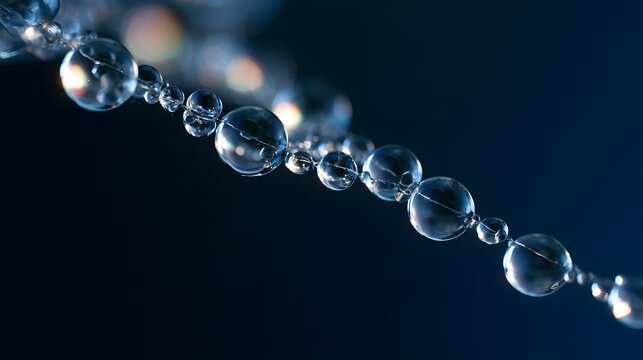 Tiny irregular droplets gathered along an unseen membrane
