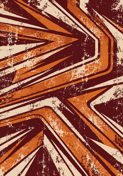 Brown and cream geometric tribal pattern, rust tones