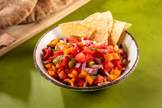 Fresh Tomato Salsa in a Rustic Table Setting