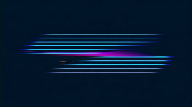 Parallel cyan lines interrupted by a translucent magenta line