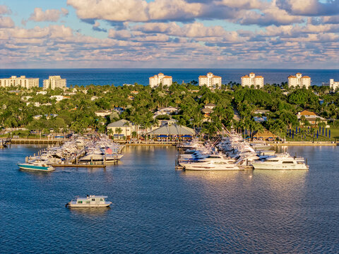 aerial view of Pam Beach Shores marina