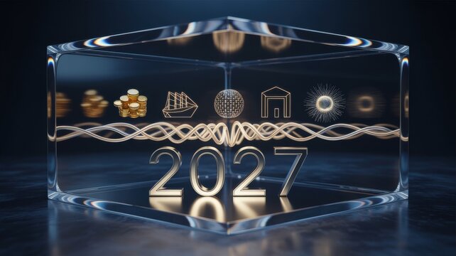 Happy new year 2027 celebration greeting card design