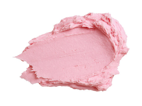 Soft pink textured paste against a plain white background.