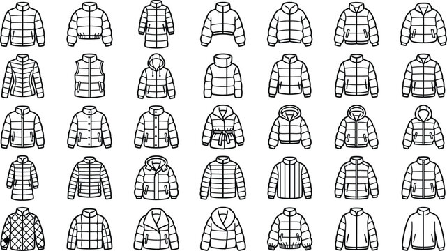 Winter Jacket Collection Featuring Quilted Puffer Coats, Hooded Jackets, Zip Up Outerwear, Insulated Parkas and Casual Cold Weather Designs