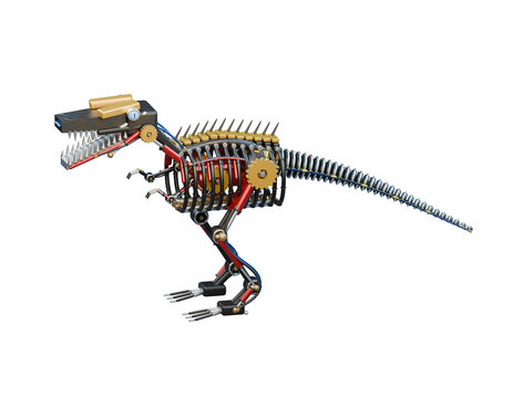 Robot mechanical dinosaur cyberpunk animal PNG transparent image