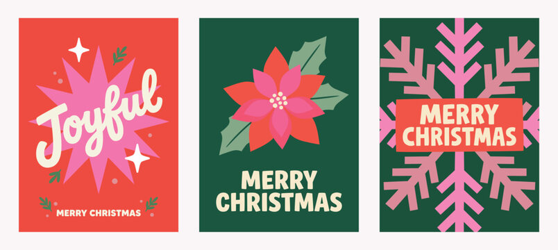 A vibrant collection of modern christmas cards featuring bold colors abstract designs and festive typography ideal for spreading holiday cheer and warm wishes