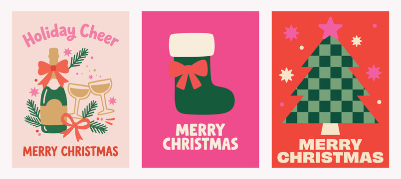 A delightful collection of vintage inspired christmas card vectors showcasing festive cheer and classic holiday imagery perfect for seasonal greetings and celebrations